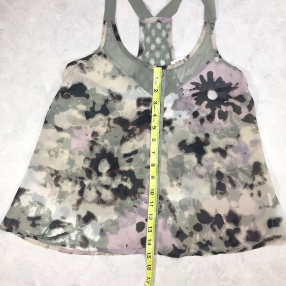 Lottie & Holly Floral Flower Tank gray Sheer Top - Picture 7 of 8